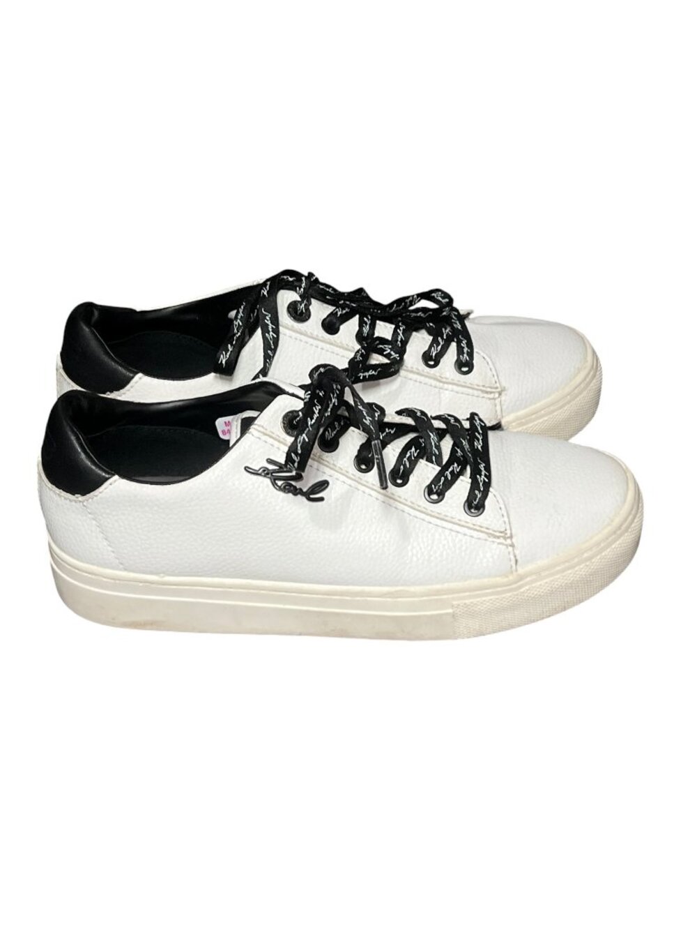 Karl Lagerfeld Women's Cason Karl Script Sneakers Bright White/Black Size 6